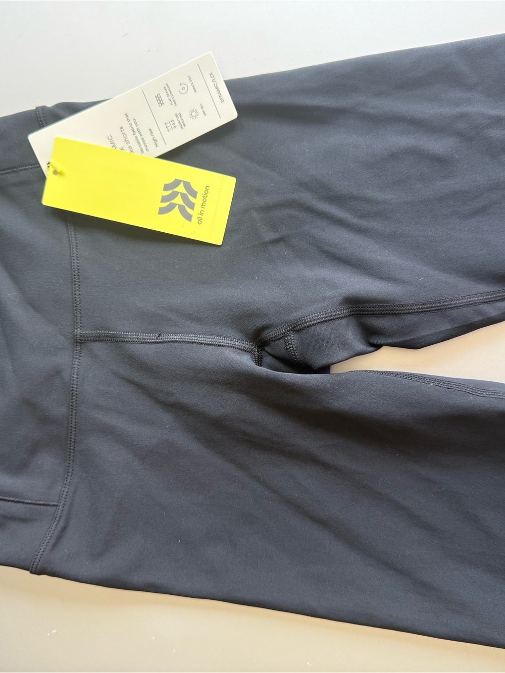 Kids Black Leggings with Yellow Tag
